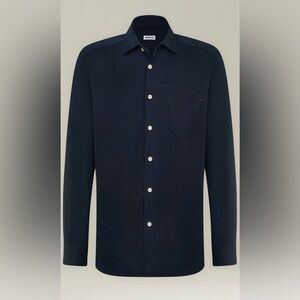 EUC Kiton- Nerano Jersey Shirt in Navy Blue. Size 18.5/46